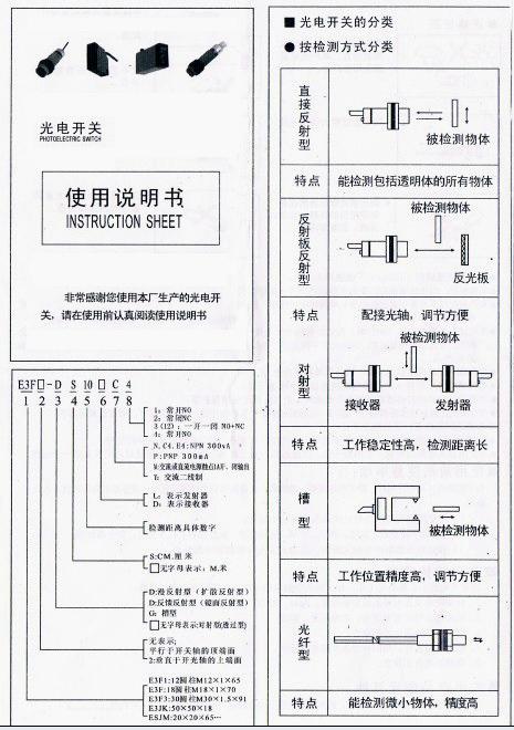 風(fēng)淋室光電開關(guān)使用說明書 風(fēng)淋室光電開關(guān)使用說明書